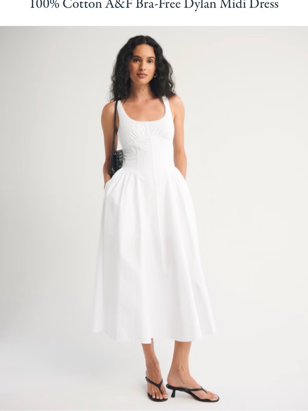 Abercrombie & Fitch White Bra-Free Dylan Midi Dress